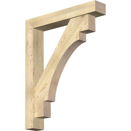 Ekena Millwork Merced Block Rough Sawn Bracket w/ Offset Brace, Douglas Fir, 6"W x 34"D x 42"H BKT0604X34X42MRC05RDF